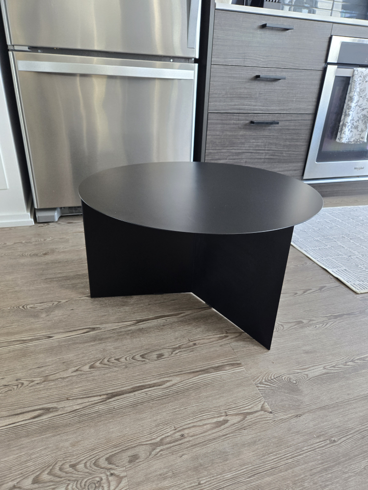 Black Stainless Steel Round Coffee Table