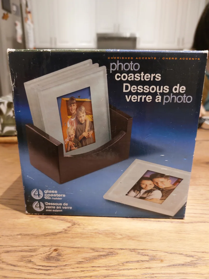 Glass Photo Coasters with Stand thumbnail