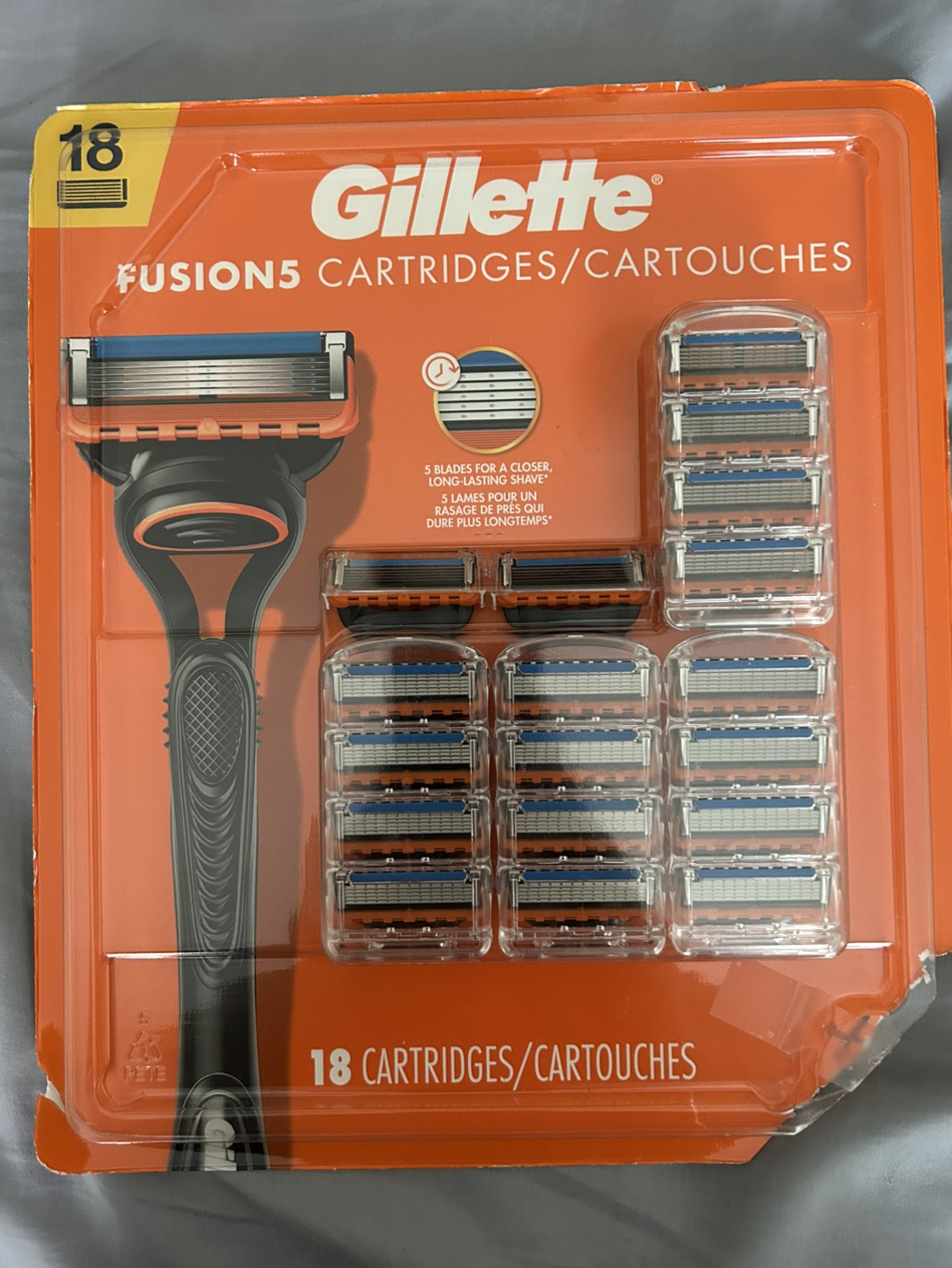 new Gillette Fusion5 Razor Cartridge Refills, 18-count