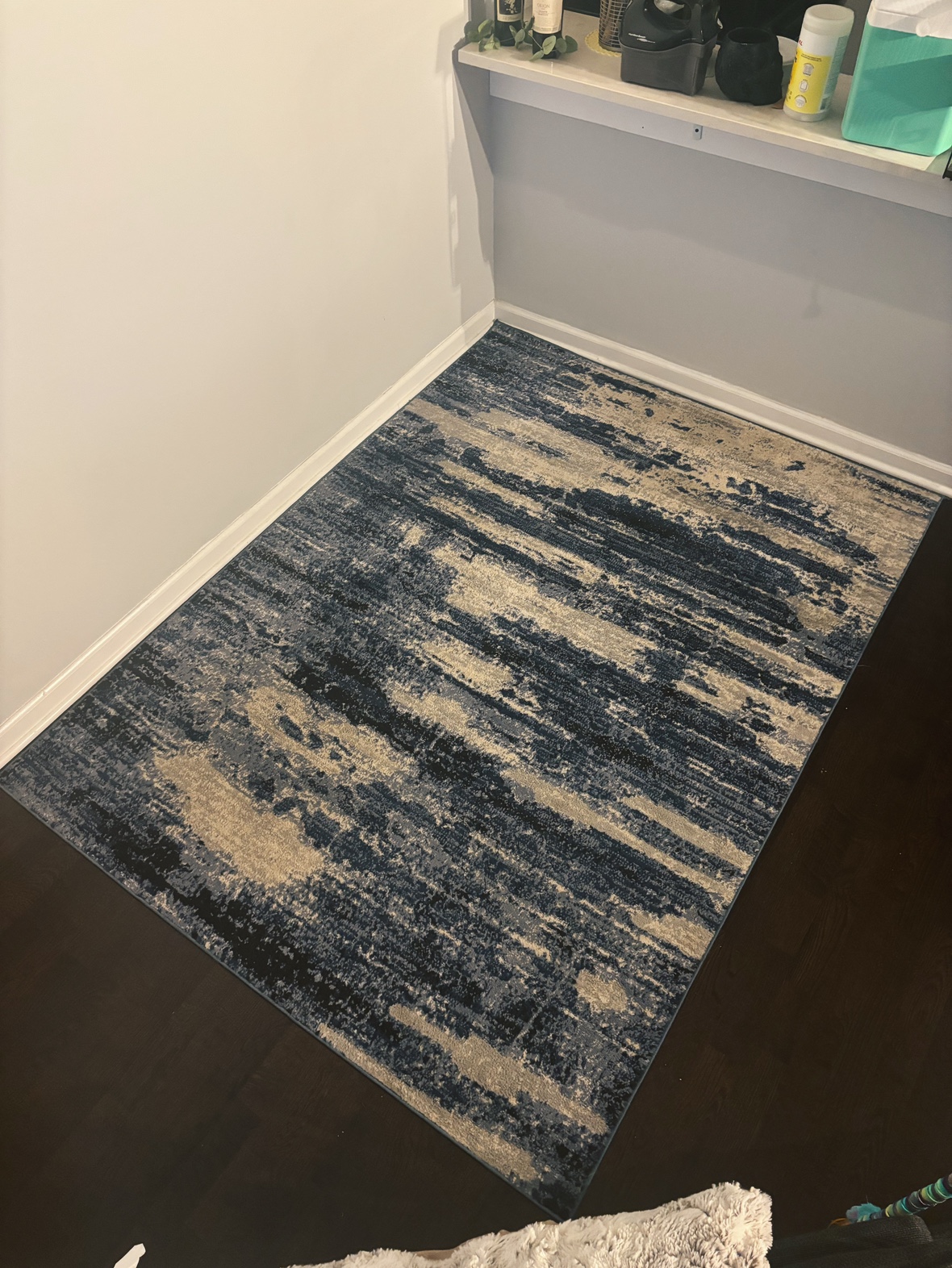 Blue and Grey Abstract Rug