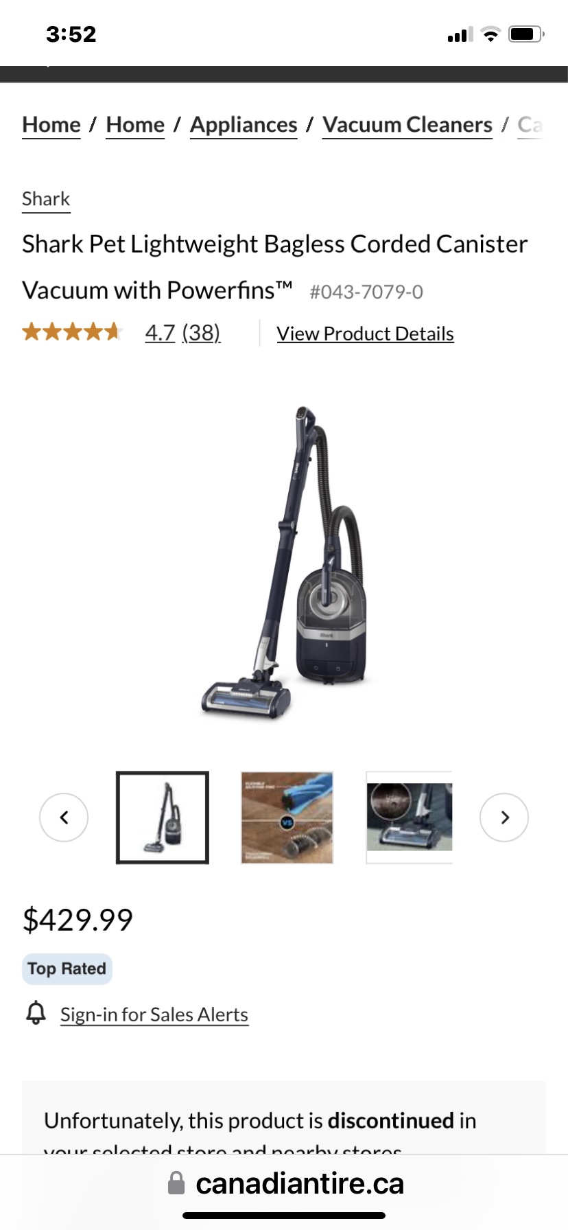 Shark Pet  Bagless Corded Canister Vacuum with Powerfins