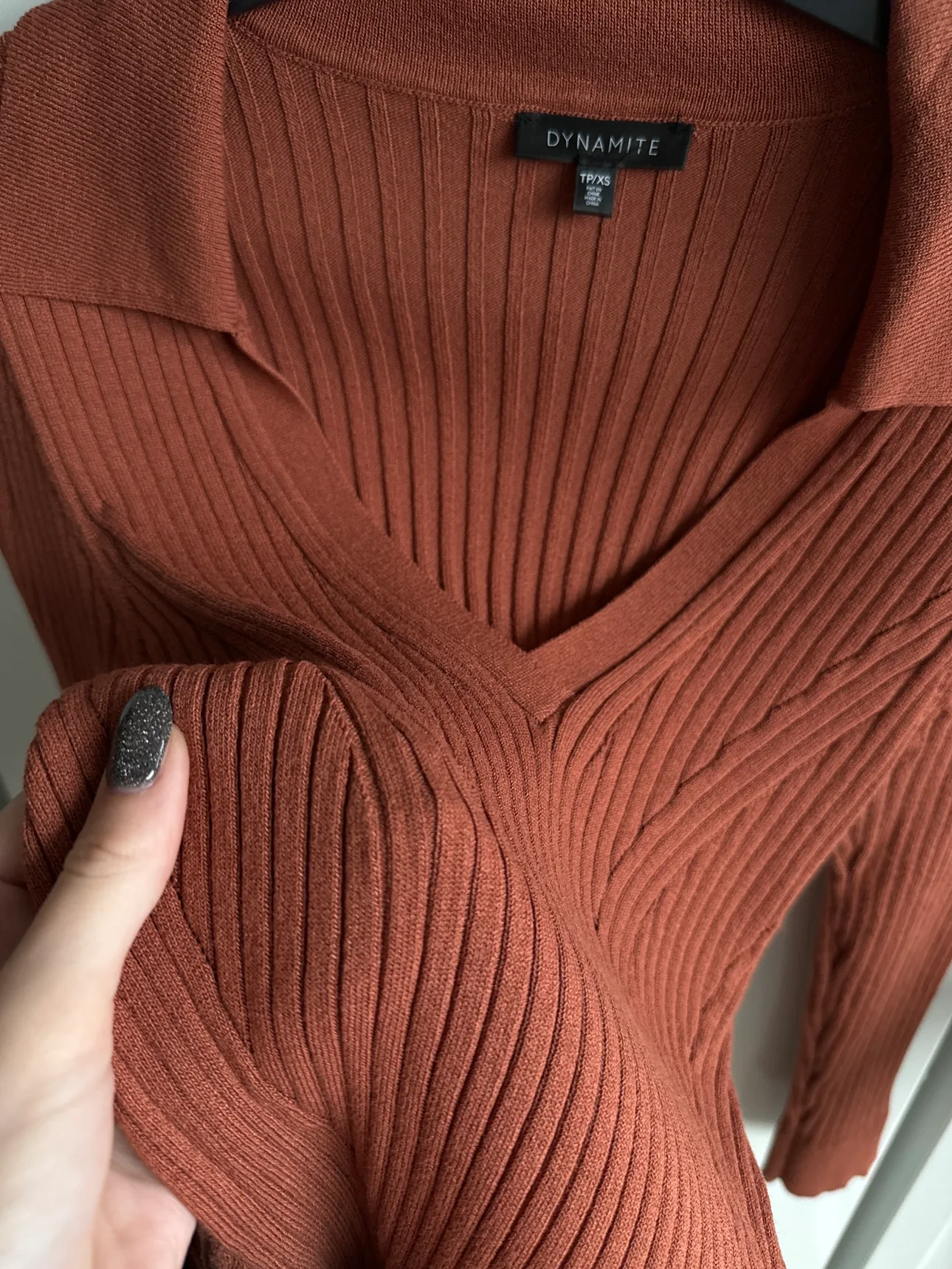 Dynamite Ribbed Sweater Dress thumbnail