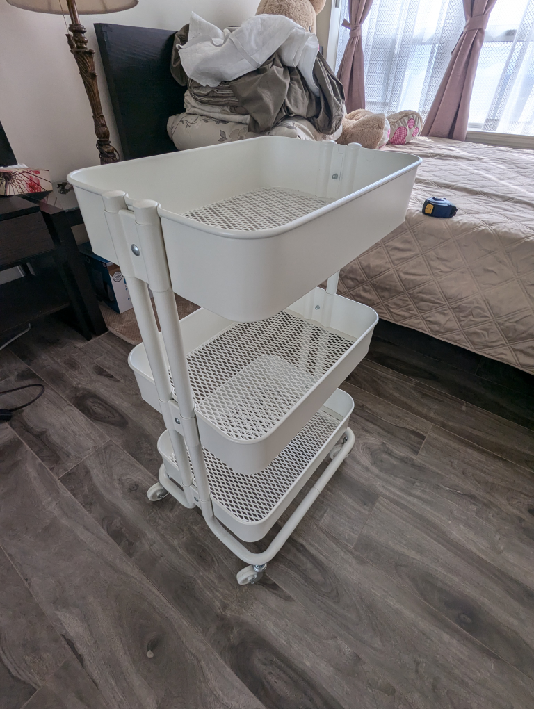 White 3-Tier Rolling Cart - photo 2