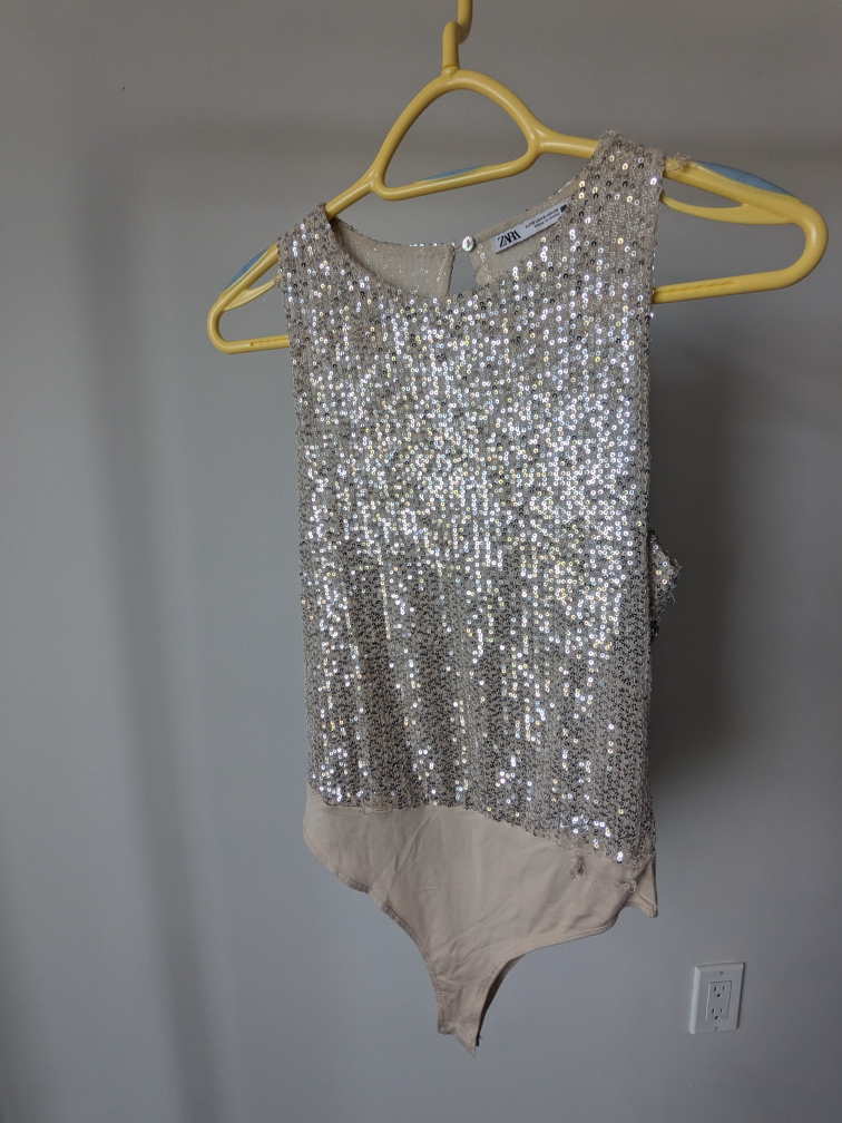 Zara Sequin Bodysuit