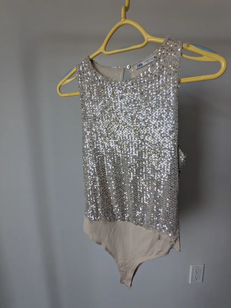 Zara Sequin Bodysuit thumbnail