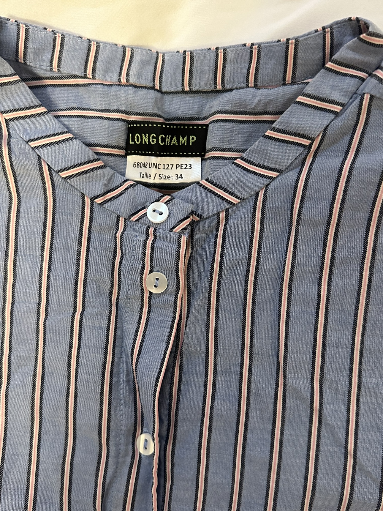 Longchamp Women’s Blue Round Neck Long Sleeve Blouse