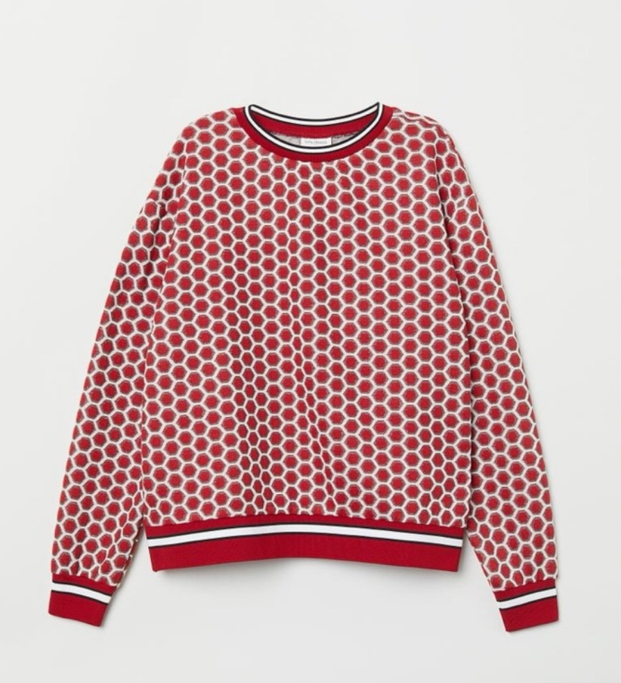 GP&J Baker x H&M Red and White Geometric Sweater and Skirt Set - photo 4