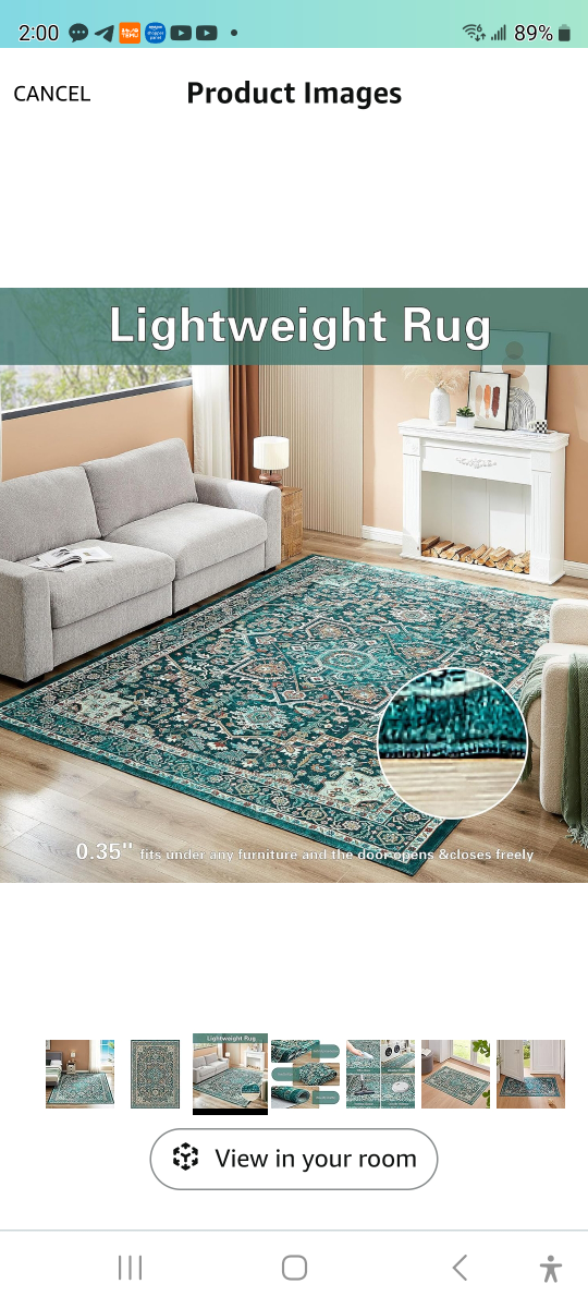 Brand new Washable Area Rug Dark Green 5 x 3 feet. - photo 3