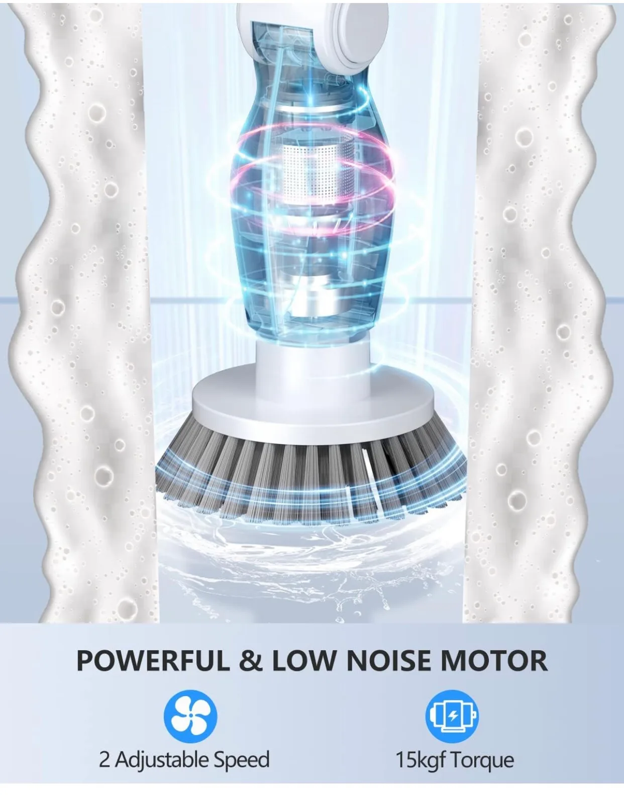 Electric Spin Scrubber, Cordless Cleaning Brush with 8 image indicator(3)