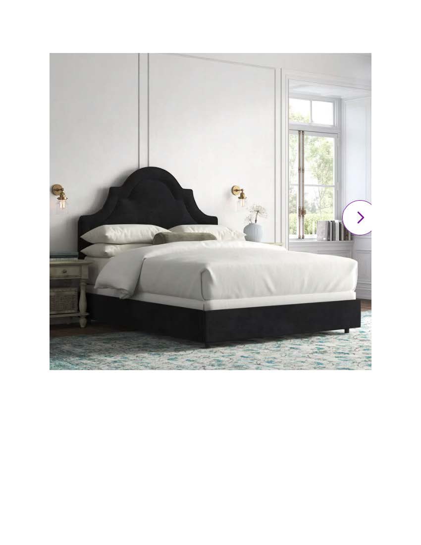 Wayfair Kelly Clarkson Home Black Velvet King Size Bedframe - photo 2