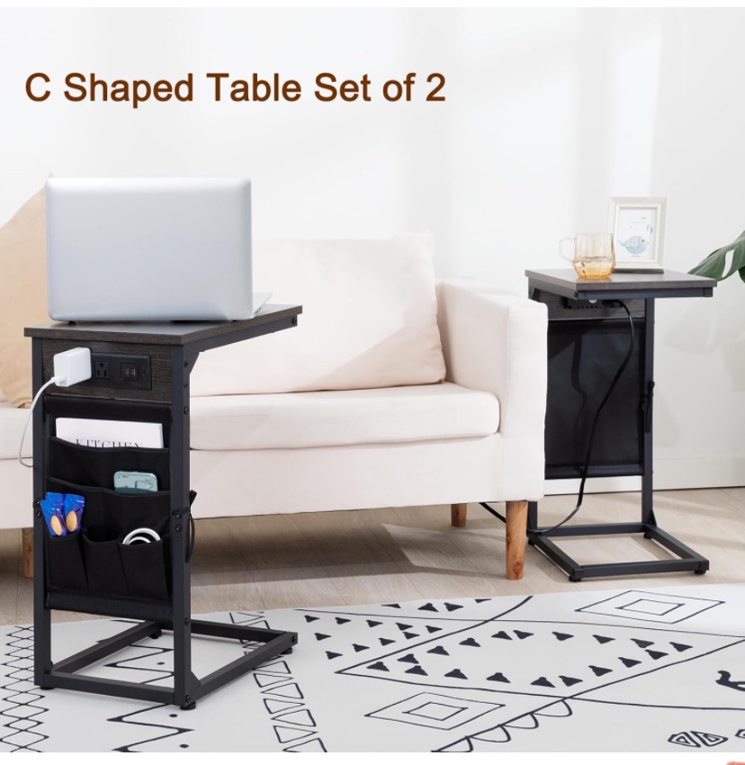 C-Shaped End Tables Set of 2 - New - photo 4