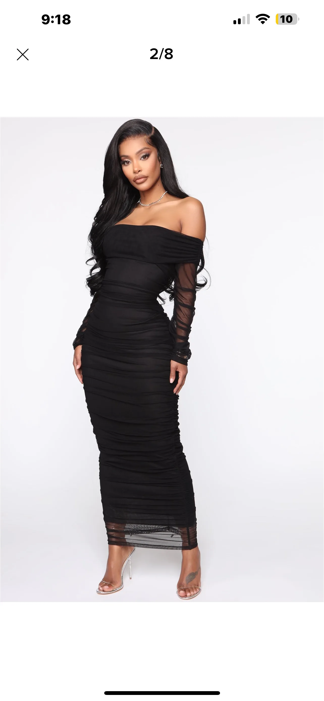 Black Off-Shoulder Long Sleeve Dress thumbnail
