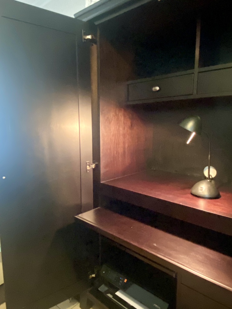 Black Cabinet with Desk and Shelving - photo 2