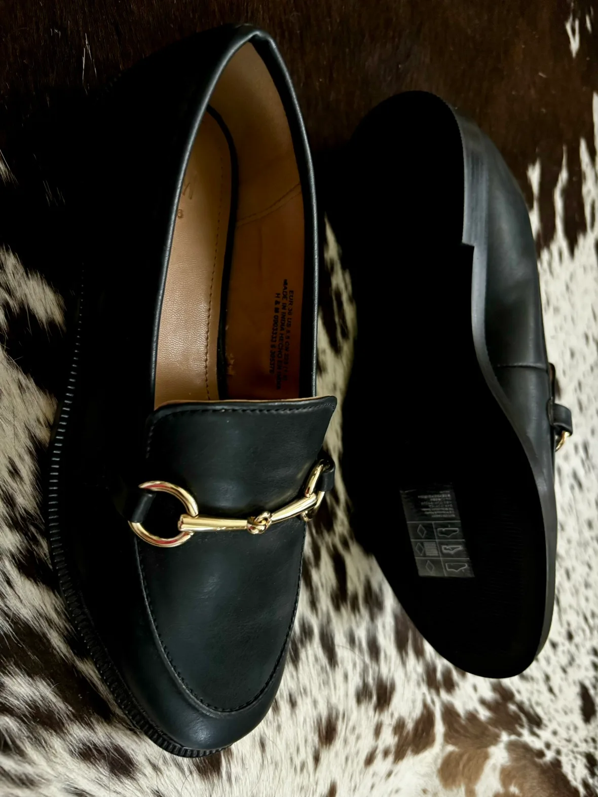 Black Loafers with Gold Horse Bit Detail 6 image indicator(3)
