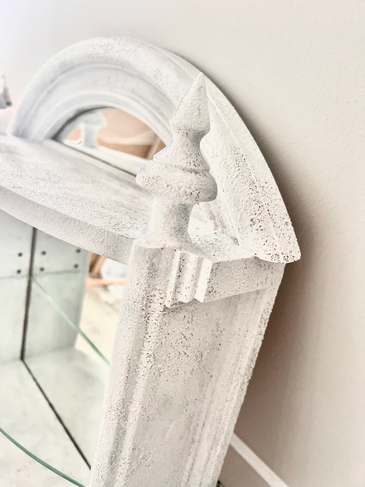 Wooden framed Mirror with a glass shelf image indicator(2)