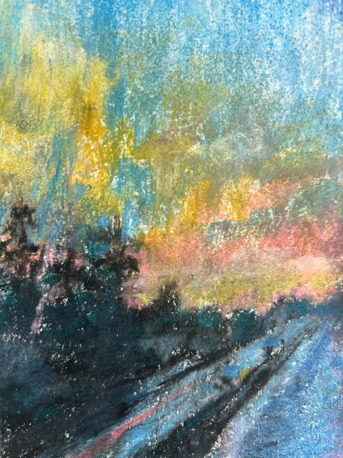 “Road trip” original pastel painting image indicator(2)