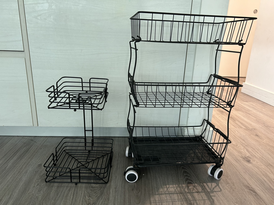 Black Metal Storage Racks Fruit and vegetable