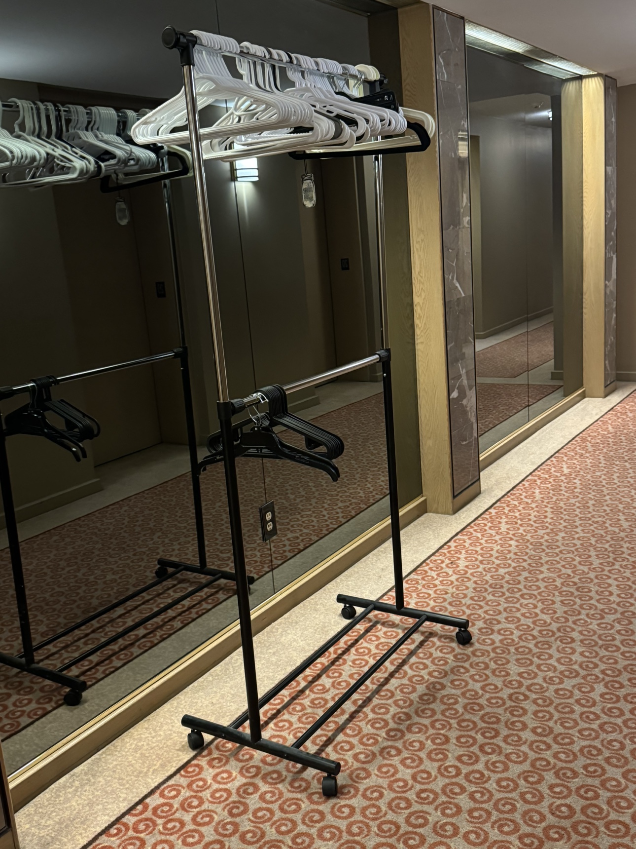 Rolling 2-Tier Adjustable Clothes/Garment Rack