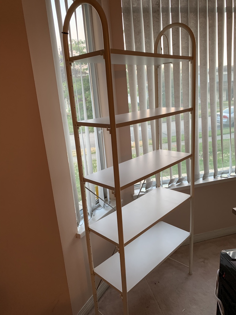 White wire bookshelf