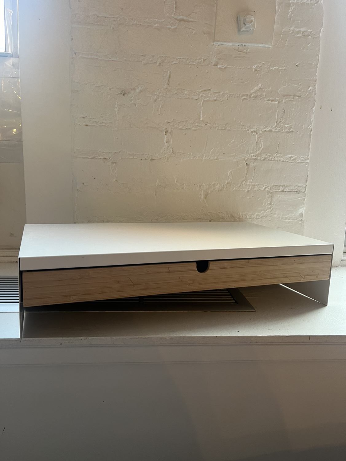 IKEA Monitor stand with drawer, white