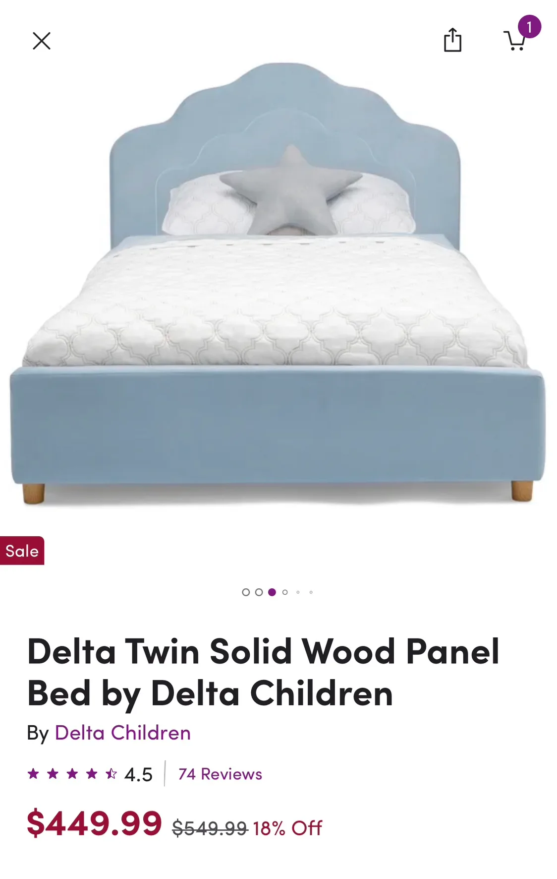 Delta Twin Solid Wood Panel Bed