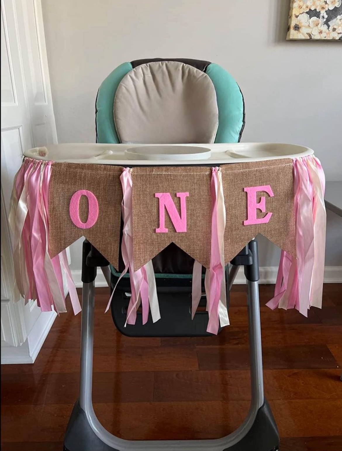 Burlap "One" High Chair Banner
