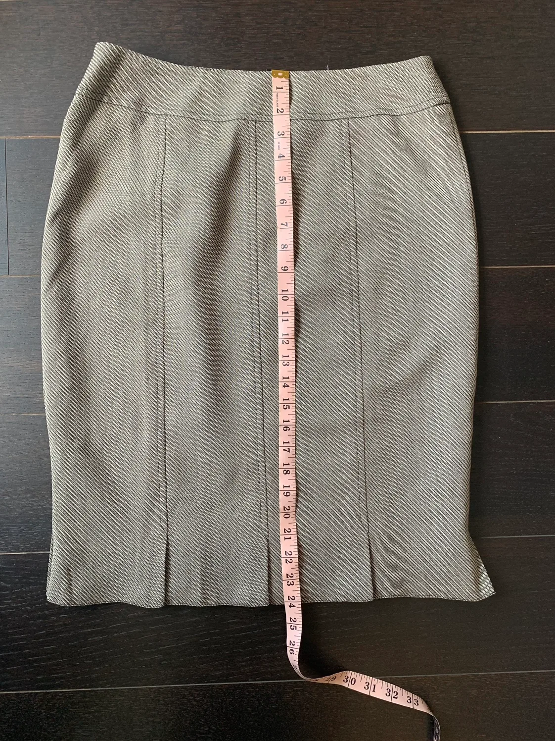 90s Brown & Tan Herringbone Skirt | 100% Wool | Fully Lined image indicator(6)