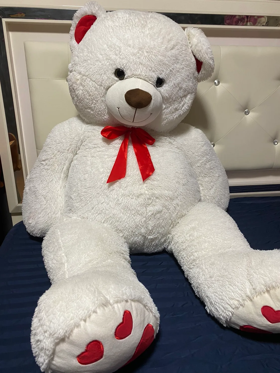 Giant White Plush Teddy Bear thumbnail