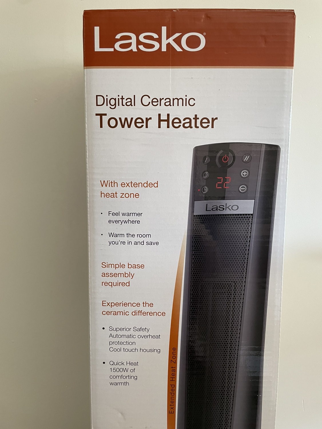Lasko Digital Ceramic Tower Heater - photo 2