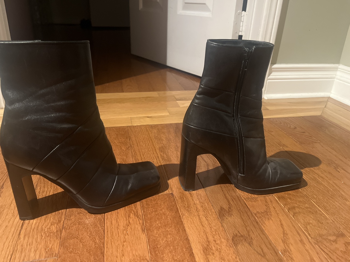 Aldo Black Leather Ankle Boots size 8 - photo 2