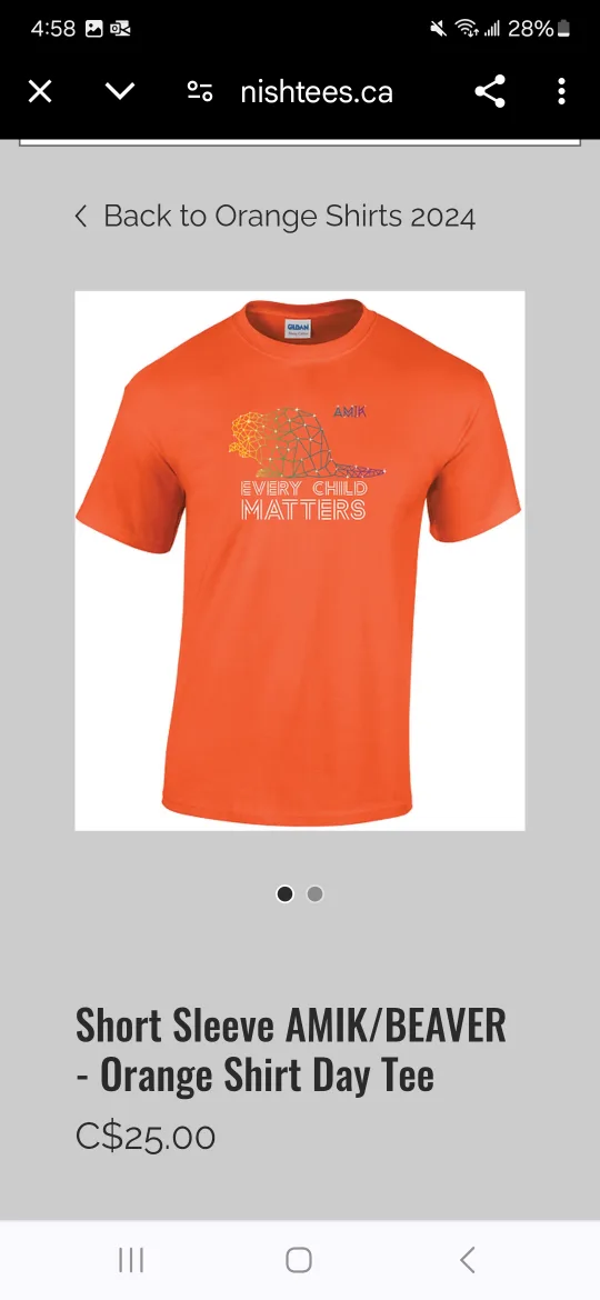 Orange Shirt Day AMIK/Beaver T-Shirt #M image indicator(3)