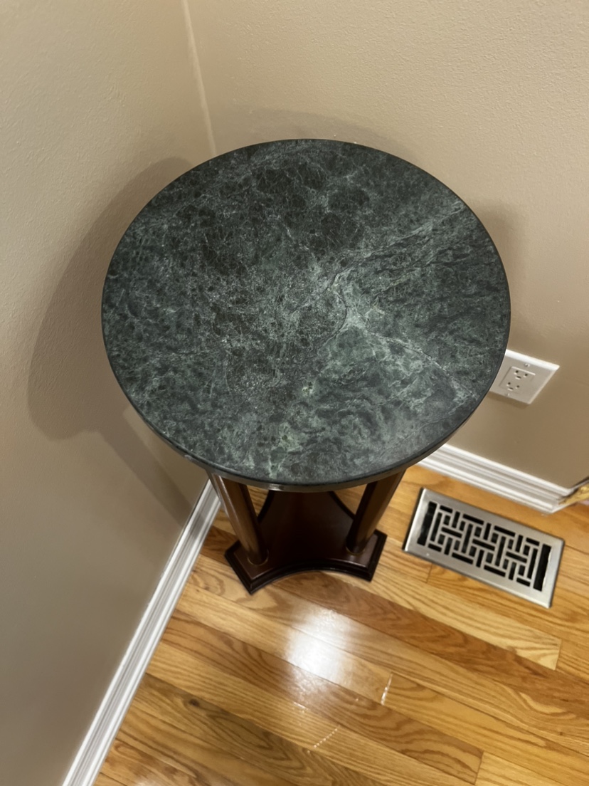 2 Marble Top Pedestal Tables