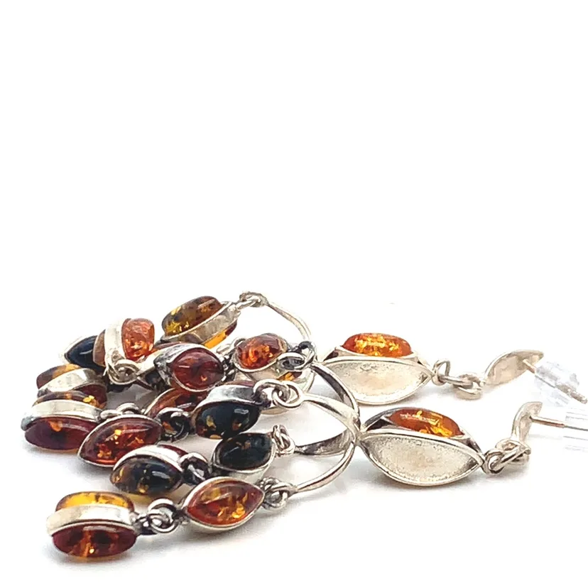 Amber chandelier Sterling Silver Earrings image indicator(4)