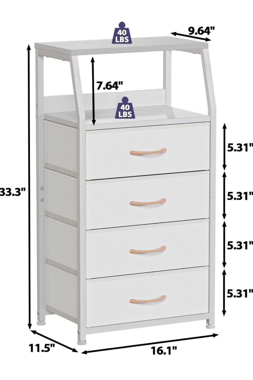 Furnulem Tall 4 Drawers Dresser - New - photo 3