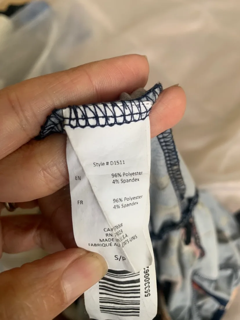 Navy blue, super soft Floral romper made in the USA SIZE S image indicator(6)