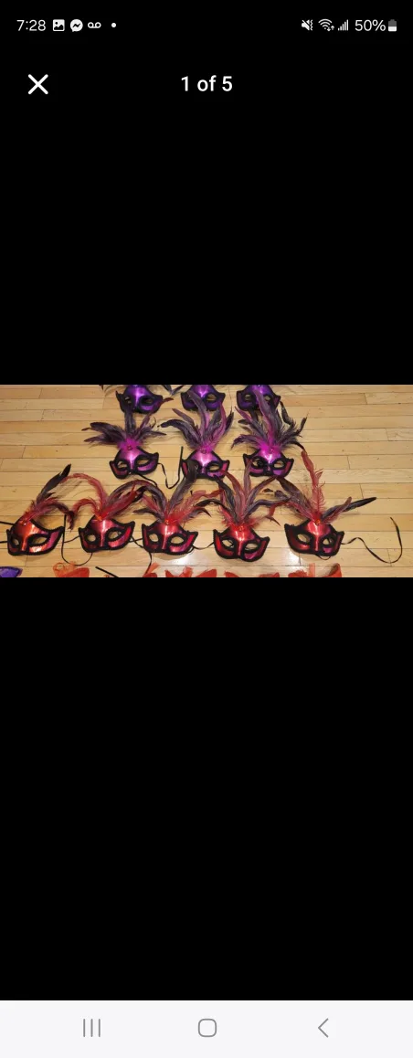Feathered Masquerade Masks for sale thumbnail