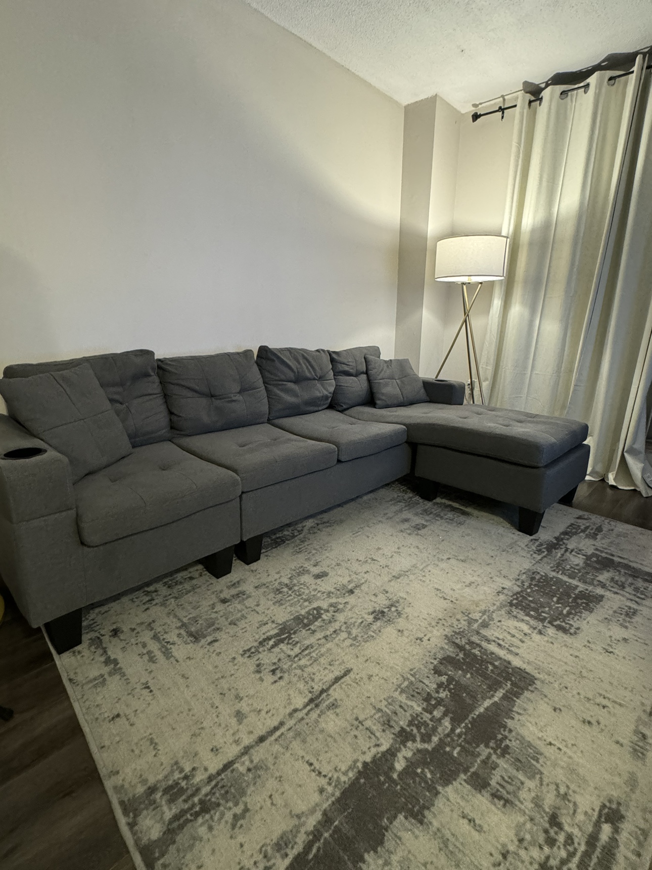 Gently-used Grey Sectional Sofa - photo 2