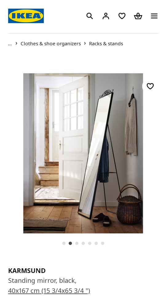 IKEA KARMSUND Standing Mirror with manual and box