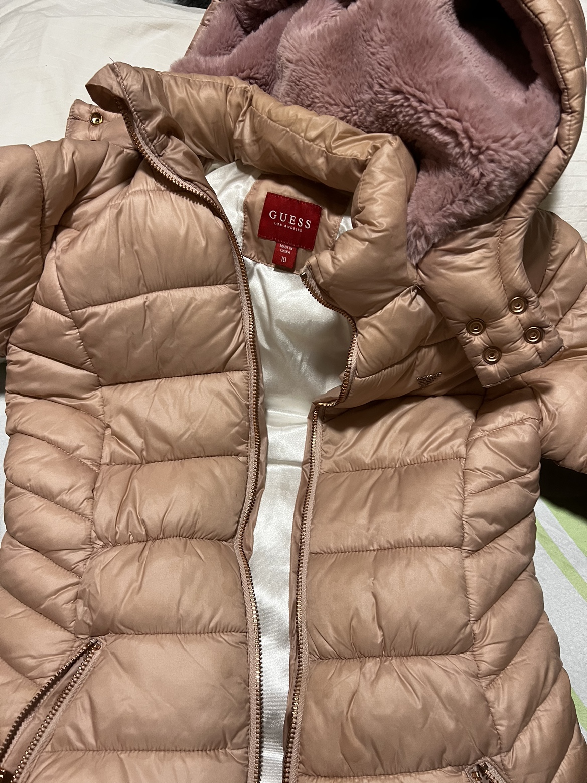 Guess Rose gold Puffer Jacket Size 10 🧡 - photo 2