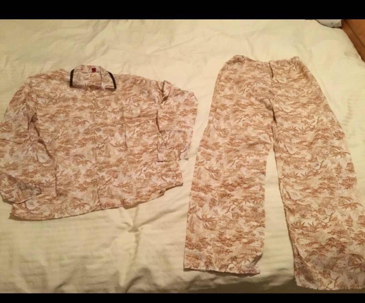 Brown and White Pajama Set