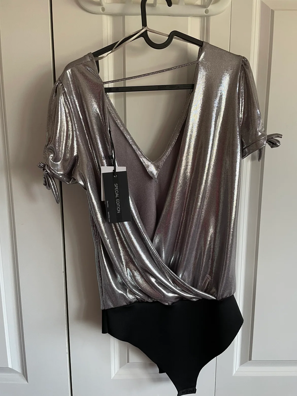 Bershka Silver Open back Bodysuit (special edition) image indicator(5)