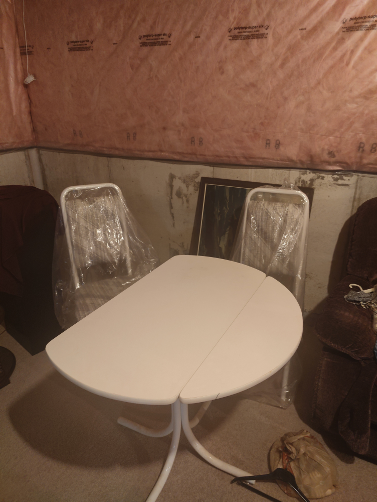 White Drop leaf Table and Two Chairs - photo 3