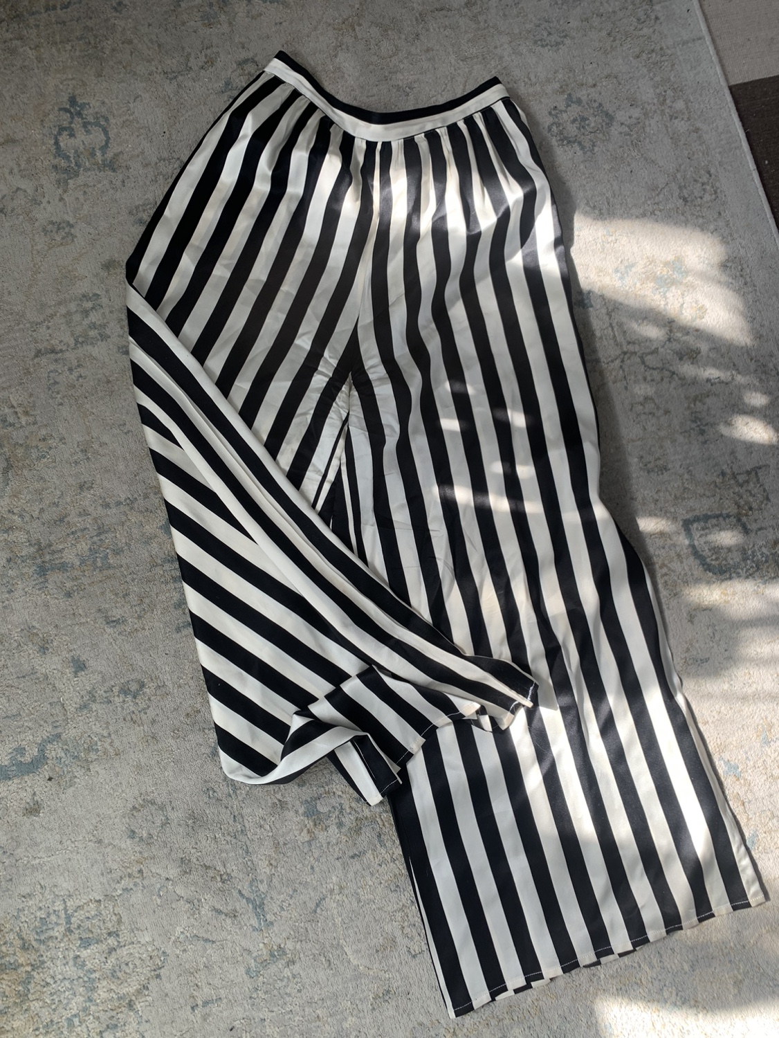 Paul Stanley Collection Black & White Striped Silk Pants - photo 2