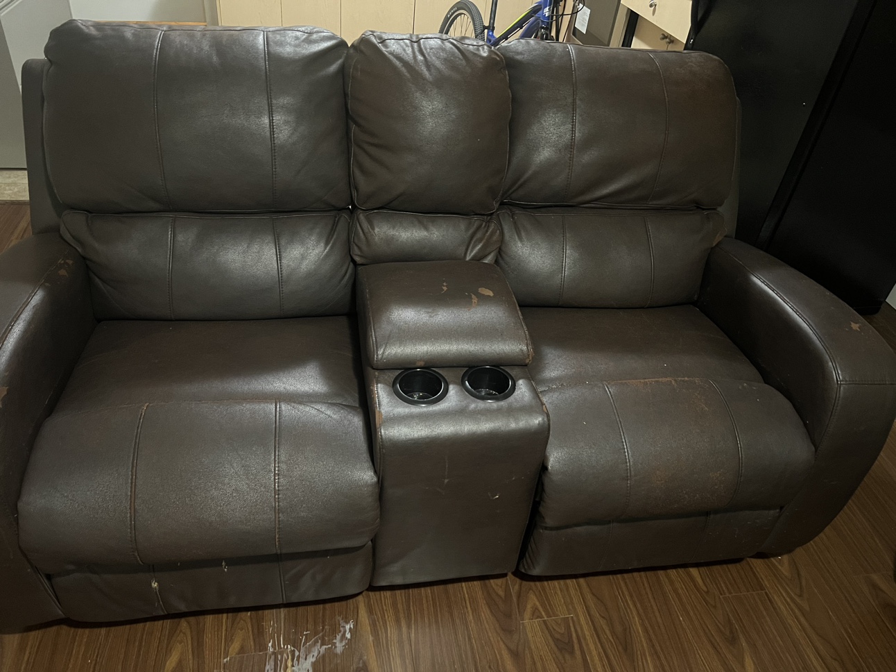 Brown Leather Recliner Loveseat - photo 4