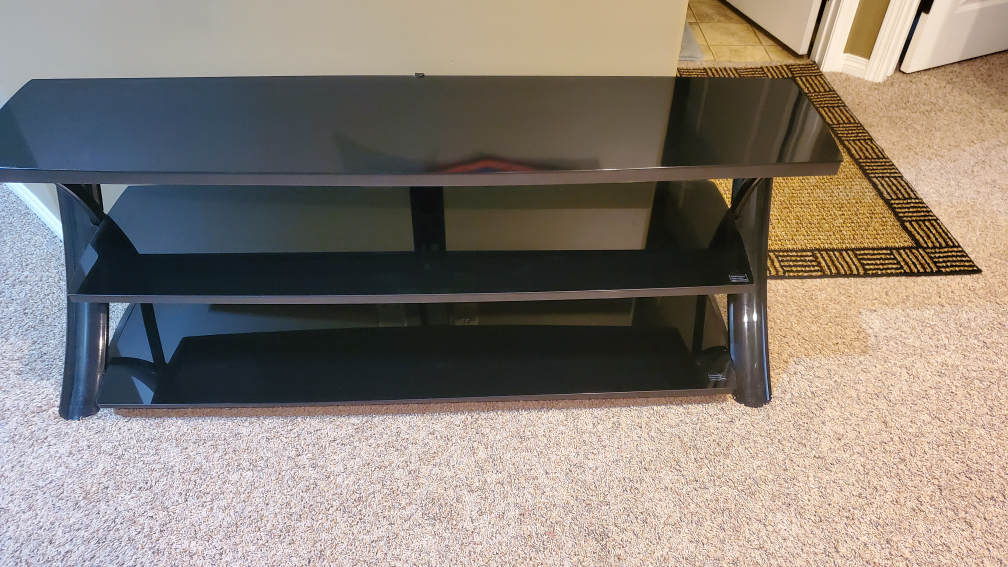 Black Glass TV Stand