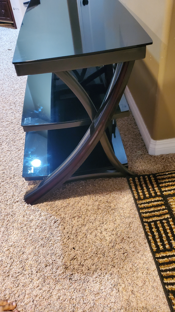 Black Glass TV Stand - photo 2