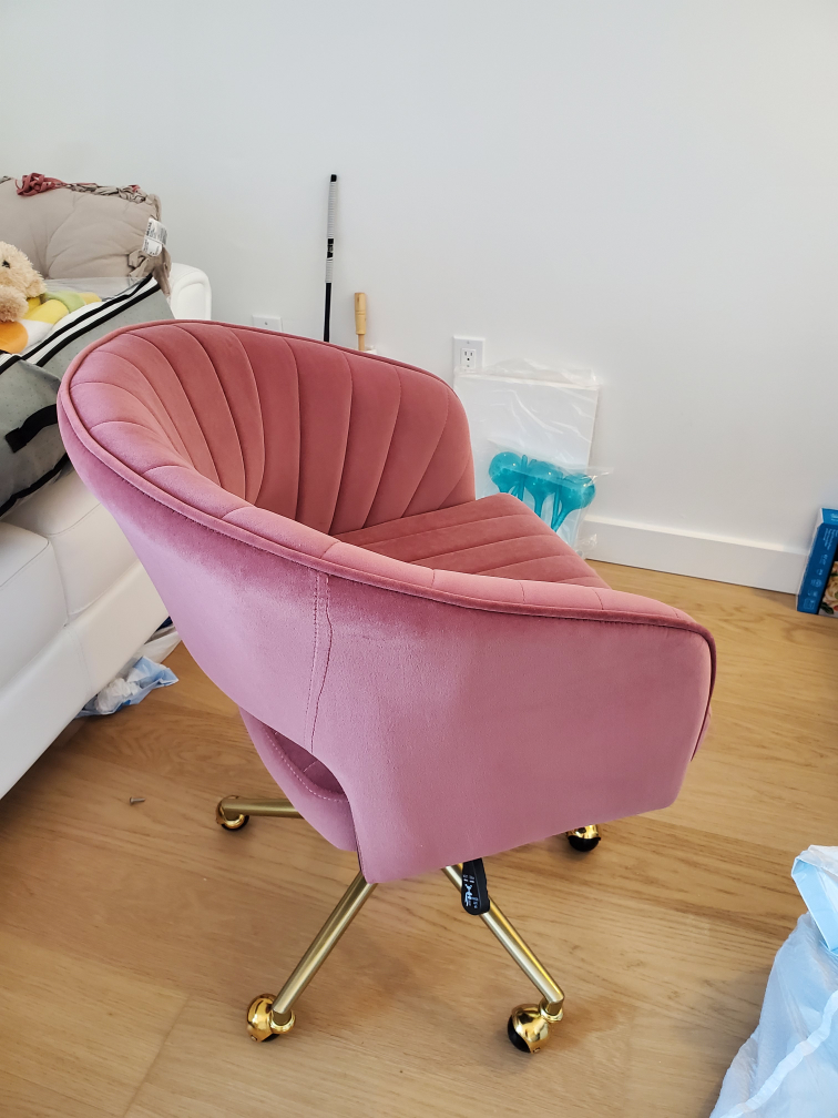 Pink Velvet Swivel Chair - photo 2