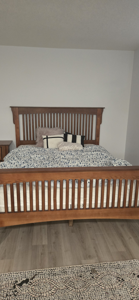 Queen Sized Bed Frame with Nightstand Dresser and Chester