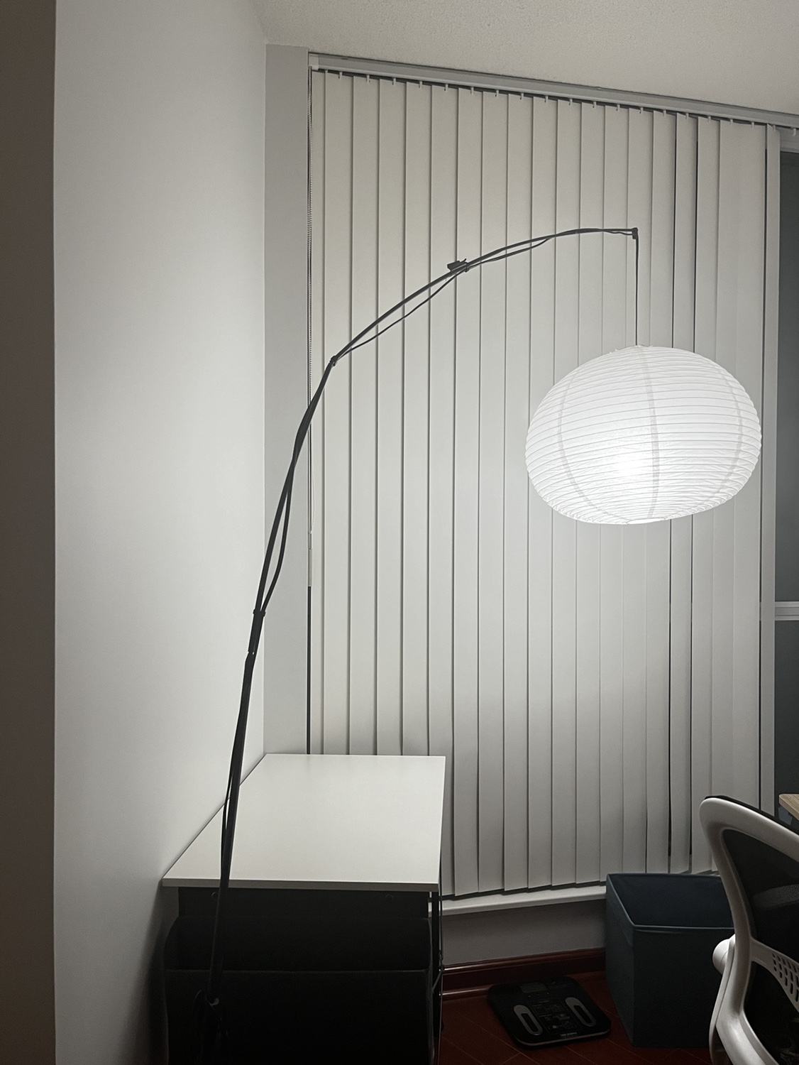 Floor Lamp with White Paper Shade