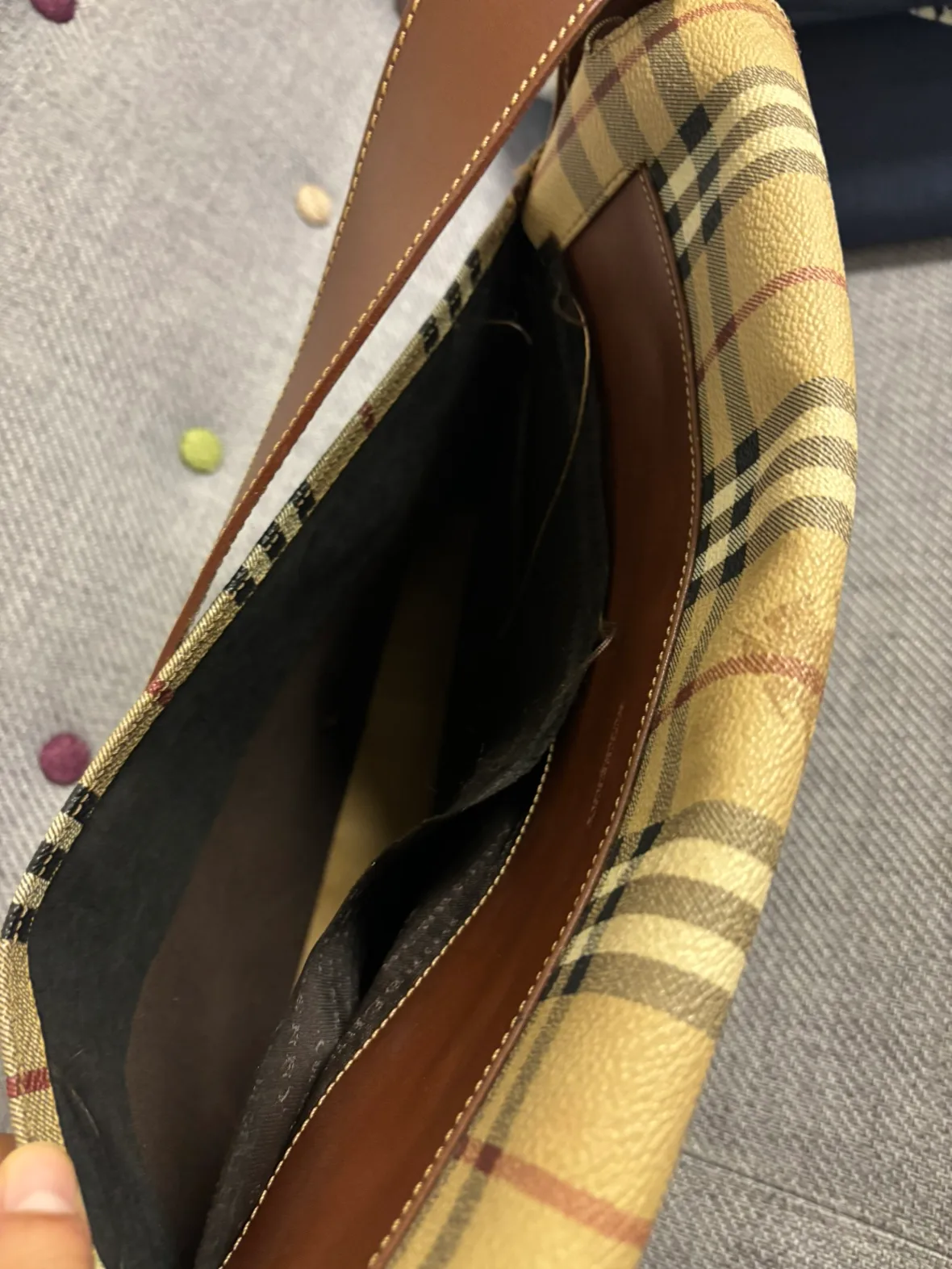 Burberry Haymarket Messenger Bag image indicator(10)